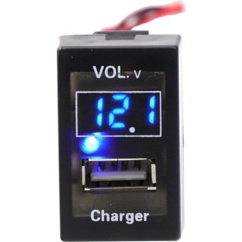 USB Charger DC12V 5V 2.1A Socket Car Led Digital Voltage Display Voltage Meter Battery Monitor for FORD Mazda