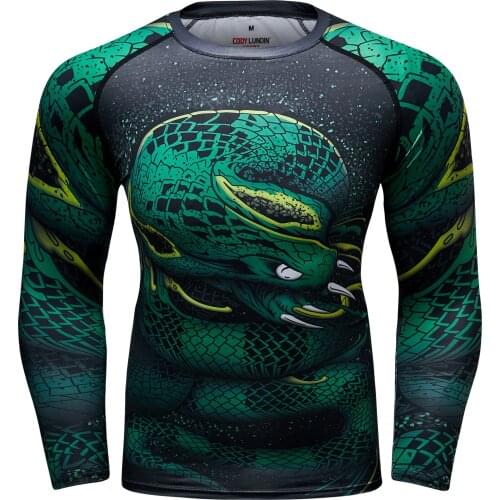 Factory High Quality Autumn Casual Rashguard O-Neck Long Sleeve Gym Print T-Shirt for Men