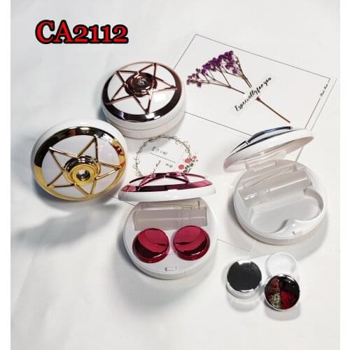 HOTSALE Cute Contact Lenses Case Contact Lens Travel Box with Mirror Portabel Popular Eyewear Cases CA2112