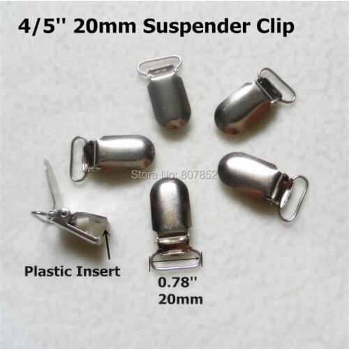 10pcs/lot 4/5'' 2.0CM metal hook baby dummy pacifier holder clips suspender clip soother clip for 20mm ribbon