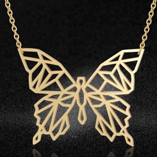 100% Stainless Steel Animal Butterfly Fashion Necklace for Women Special Gift Wholesale Female Trendy Jewelry