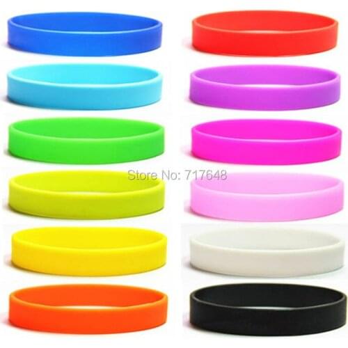 100pcs 12colors Blank Plain Simple Wristband Silicone Bracelets free shipping by ePacket