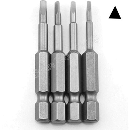 4Pcs 50mm Magnetic Triangle Head Screwdriver Bits S2 Steel 1/4" Hex Shank Set Hand Tools