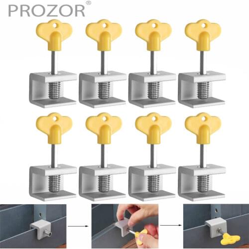8 Sets Adjustable Sliding Window Locks Aluminum Alloy Window Door Frame Security Locks + Key For Home and Office Window Lock