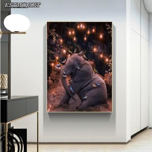 Abstract art print Orangutan Elephant Lion poster Canvas Painting Hoom Decor living room wall Animal picture Modern art painting