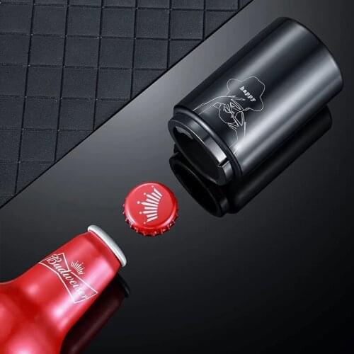 Automatic Beer Bottle Opener Magnet Opener Beer Push Down Beer Opener Soda Cap Opener Stainless Steel Kitchen Accessory gadget