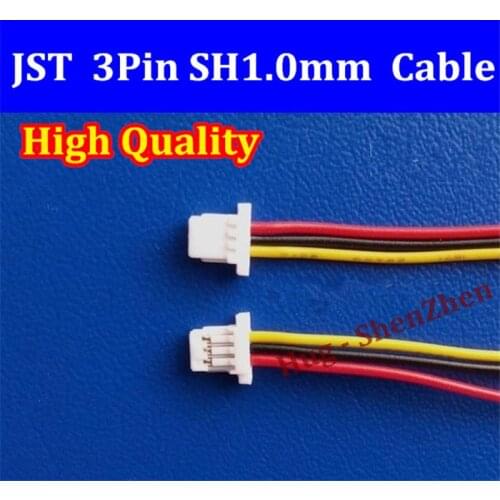 Free shipping 30pcs Micro JST SH 1.0mm Pitch 3-Pin Female Connector with Wire jst 3pin connector 100mm 28