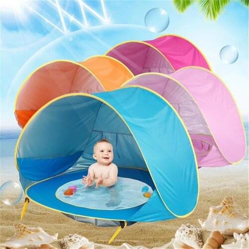 Baby Beach Tent Children Waterproof Pop Up Sun Awning Tent UV-protecting Sunshelter With Pool Kid Outdoor Camping Sunshade Beach