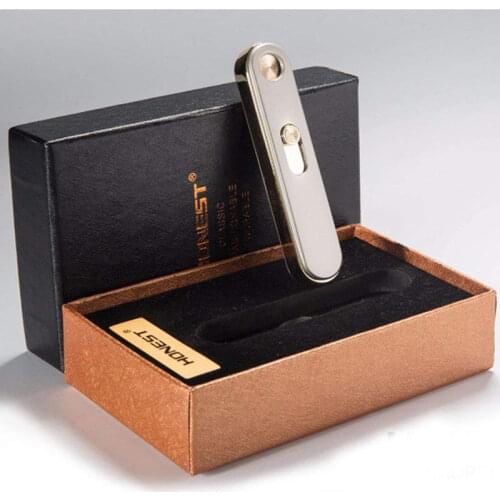 Honest Windproof Electronic Pulse USB Rechargeable Sense Touch Flameless Electric Arc Cigarette Smoking Lighter Gift For Men Box