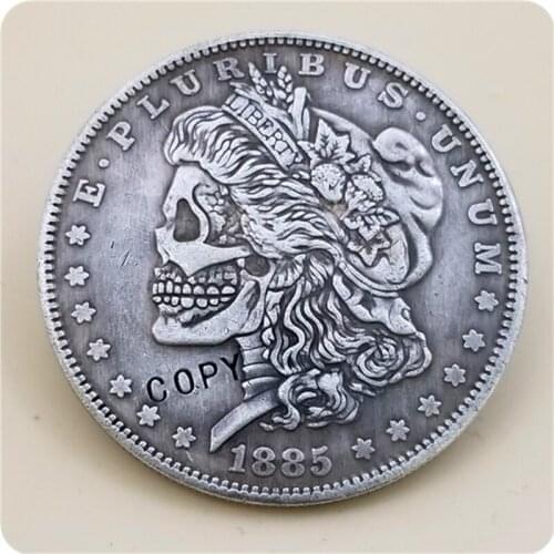 Hobo Nickel two face 1885 Morgan Dollar COPY COIN