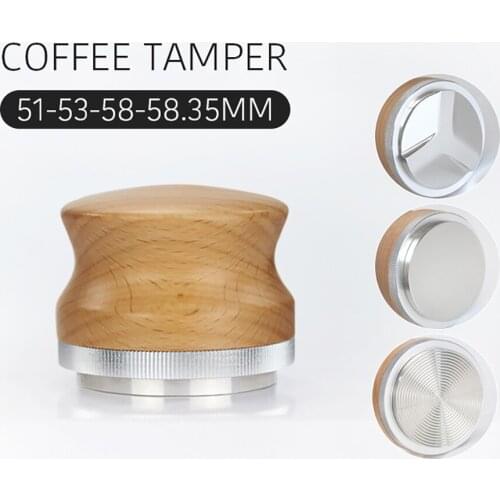 51/53/58MM Coffee Tamper Four Angled Slopes Rosewood Coffee Powder Hammer Espresso Maker Cafe Barista Tools Accessories