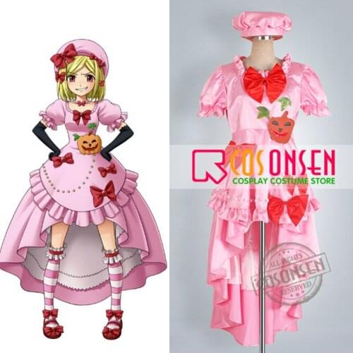 COSPLAYONSEN Umineko no Naku Koro ni Witch of Certainty Lambdadelta Cosplay Costume Pink Dress Any Size