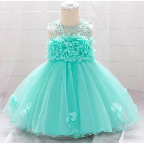 Summer Cute Babys 0-24M Lace Dress For Baby Little Girls' First Birthday Princess Dresses Flower Wedding Baptism Clothes