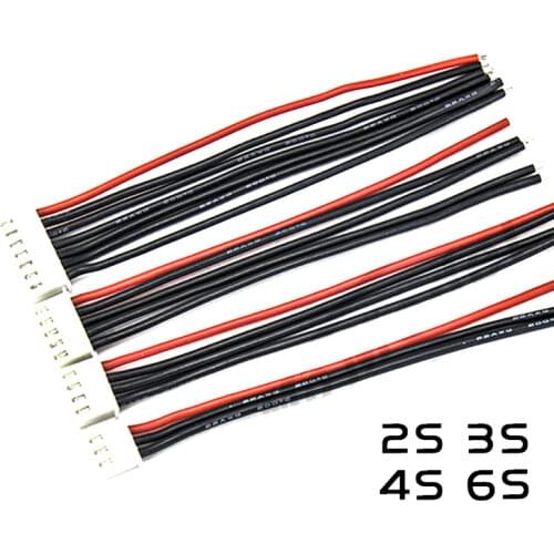 10PCS 100mm Lipo Battery Charger Silicone Wire Balance Extension Cable 2S 3Pin 3S 4Pin 4S 5Pin 6S 7Pin 8S 9Pin 2.54XH RC Drone