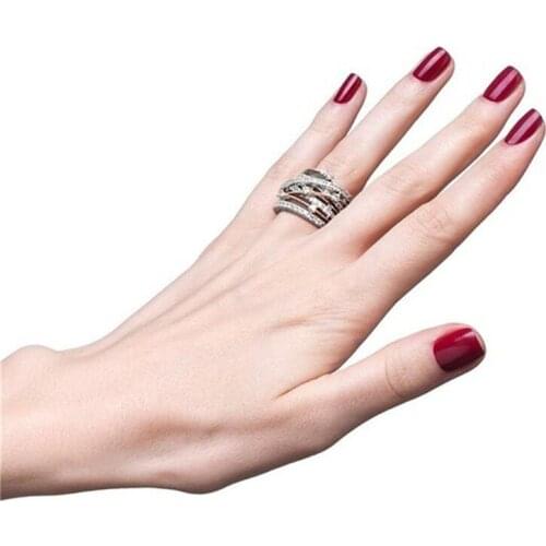 Fashion Crossover Two-tone High Quality Ring For Woman Jewelry Wedding Engagement Gifts