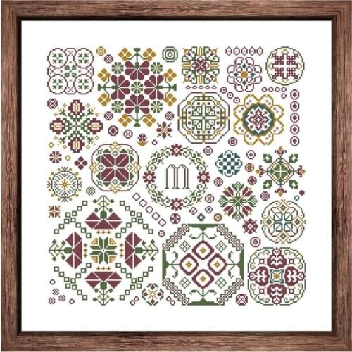 Puzzle pattern cross stitch kits simple pattern 18ct 14ct 11ct white fabric cotton thread DIY embroidery kit for beginners
