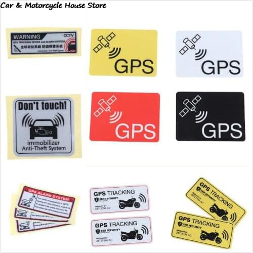 2/3pcs Warning Lable GPS TRACKING Alarm System Sticker Anti-Theft Sticker Reflective Vinyl Sticker For Car Motocrclye Bike