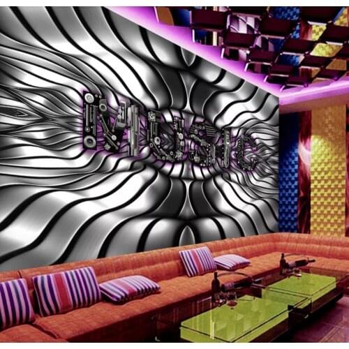 Custom mural wallpaper 3D metal 3D texture advanced nightclub ktv bar music background decorative painting