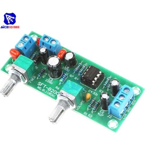 NE5532 Single Supply Low-Pass Filter Board DC 10-24V 22Hz-300Hz Subwoofer Pre-Amplifier Preamp Board with Rotary Potentiometer