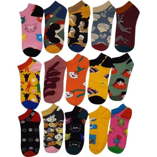 Men Woman Latest Design Boat Socks Casual Novelty Colorful Summer Happy Combed Cotton Short Socks Fun Fashion Ankle Socks Gift