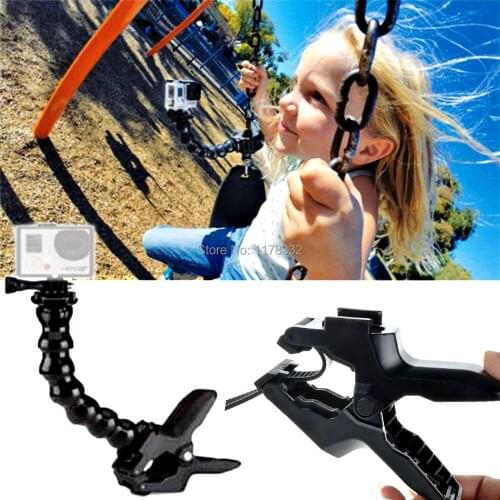 2015 New Jaws Flex Clamp Mount and Adjustable Neck for GoPro Camera Hero 1/2/3/3+ Gopro Accesories