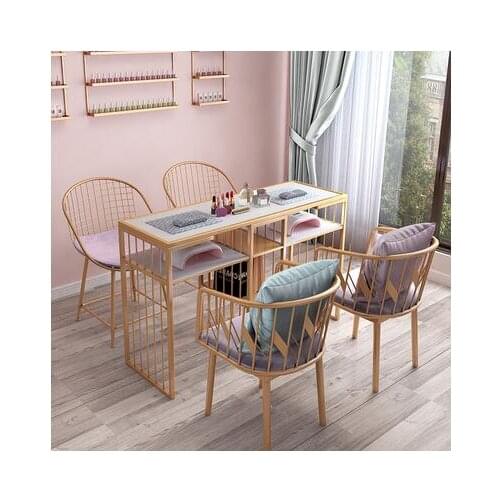 New lacquer manicure table chair set special price economic single double manicure shop net red marble manicure table