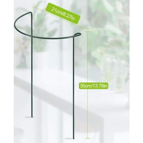 Plant Support Stake 4-Pack Half Round Metal Garden Plant Supports Green Garden Plant Support Ring Garden Border Supports