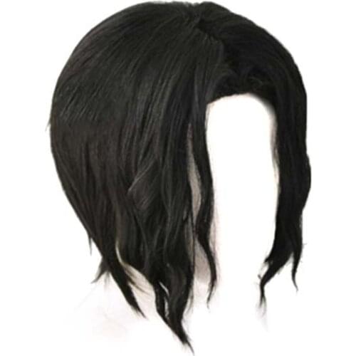 Demon Slayer Cos Wig Kibutsuji Muzan Short Black Hair With Curly Hair And Upside-down Hair Unisex Any Face Anime Cosplay