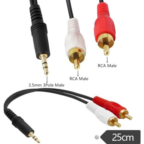 ERE 3.5mm Mini Stereo to Two RCA Audio Y Splitter Adapter Cable (3.5mm M to 2x RCA M)
