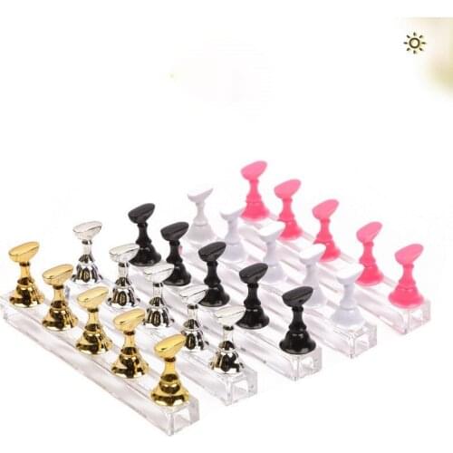 False Nail Tips Practice Base Manicure Tools Display Stand Holder 1Set
