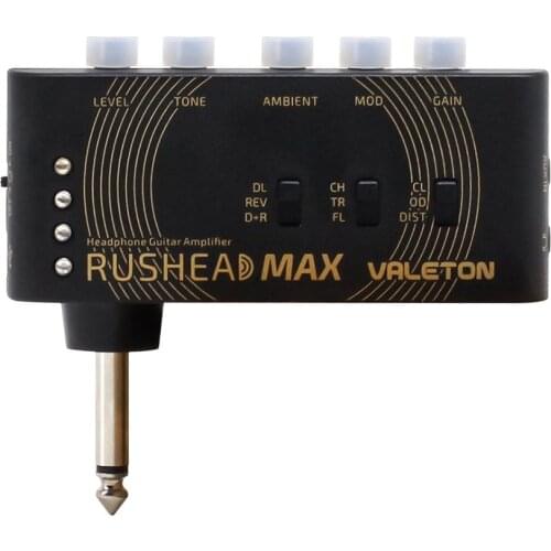 Valeton Rushead Max USB Chargable Portable Pocket Guitar Bass Headphone Amp Carry-On Bedroom Plug-In Multi-Effects RH-100