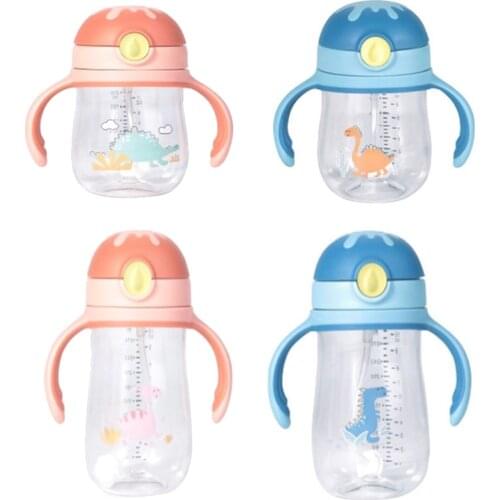 Baby Learn To Drink Cup Childrens Straw Cup With Handle Handle Lanyard Two-water Cup Baby Feeding Supplies