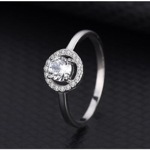 S925 Sterling Silver Ring Round Package Set Models zirconia Diamond Women Live Source Hot Models Manufacturers Send