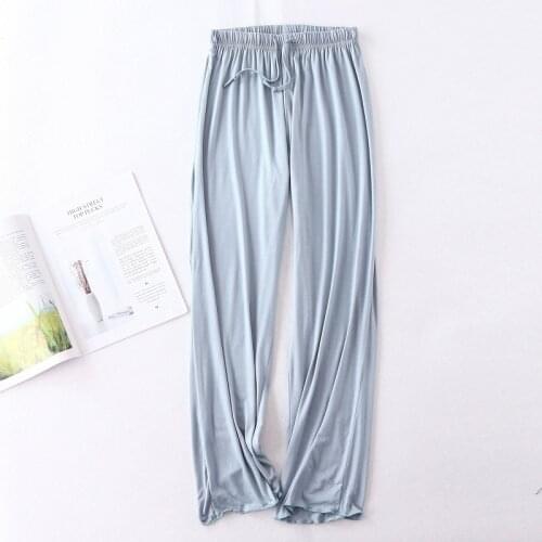 Sanderala Women Modal Pajama Pants Comfortable Elastic Loose Trousers Waist Solid Pajamas Bottom Home Sleep Underwear Bottoms