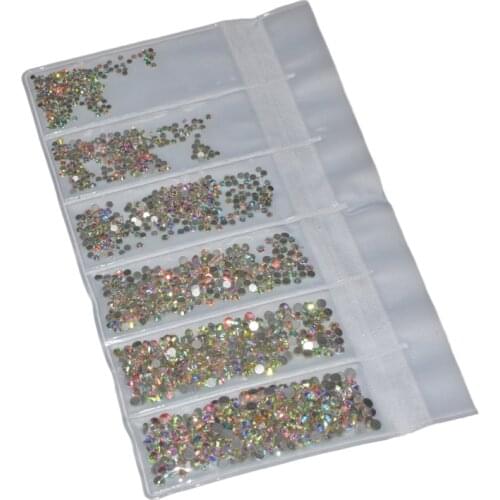 1728pcs Flatback Glass Nails Rhinestones SS4 SS5 SS6 SS8 SS10 SS12 Nail Art Decoration Stones Shiny Gems Manicure Accessories