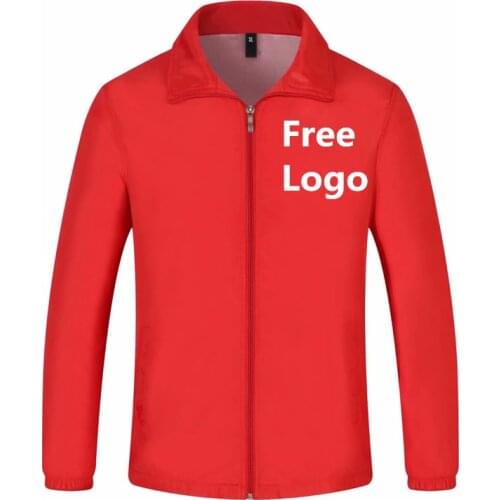 Free Customized DIY Logo Printing Company Work Wear Team Uniform Jacket For Man Woman Zipper Safety Costumes Top