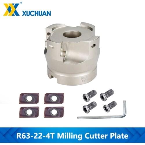 Carbide Milling Cutter Plate Set BAP400R63-22-4T 4 Flute Precision Milling Plate With Inserts Screw Metal Cutter Plate
