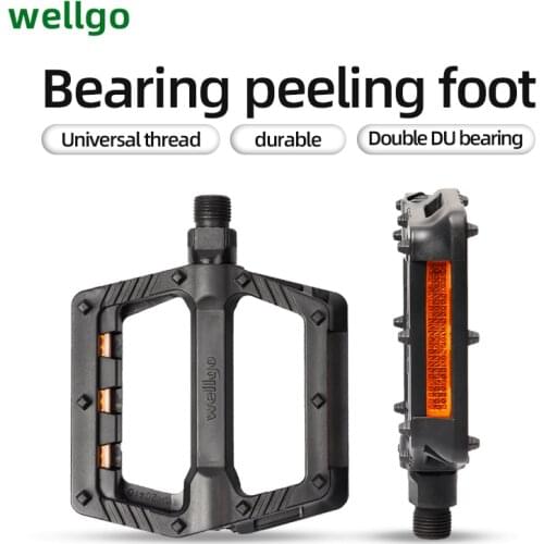 Wellgo MTB Bicycle Nylon Double DU Sealed Bearing Pedal High-strength Non-slip Bicycle Pedal Surface for Road Mountain Bike