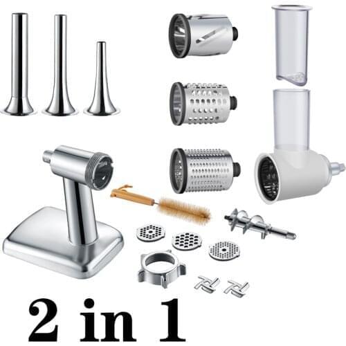 High quality and high value 2 in 1 for KitchenAid vertical mixer, accessories for vegetable mixing and meat processing
