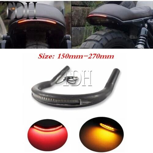 Motorcycle Rear Seat Frame Hoop Loop Upswept Loop 1" 7/8" With LED Brake Turn Signal Light For YAMAHA HONDA SUZUKI KAWASAKI