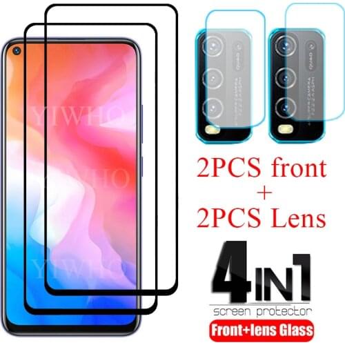 4 in 1 protective Glass For vivo y30 y50 Screen Protector Tempered Glass vivo y11 y12 y19 2019 Camera Lens Phone Film Glass