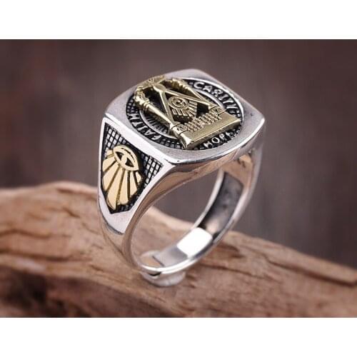 100%S925 sterling silver personality open mens ring free shipping