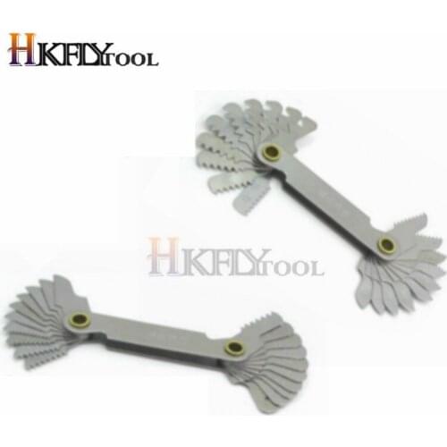 2pcs/lot Steel Thread Measuring Gage Metric Whitworth Screw Pitch Gauge 60/55 Degree Thread Plug Gage