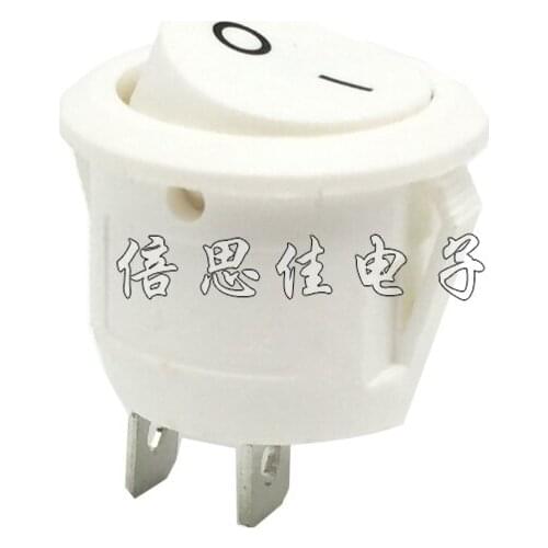 20pcs/Rocker switch 2 Pin 2 files 6A 250V KCD1-107 105 White Ship type switch