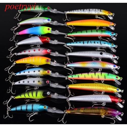 POETRYYI 20pcs Wobbler Fishing Lure Fit Kosadaka Yo Zuri Tackle Crankbait Peche Minnow Jerkbait Artificial Pike Fish Bait 30