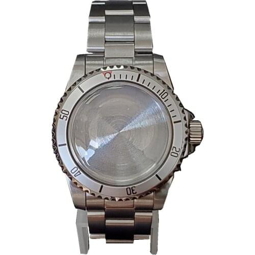 39.5MM Silver Accessories Parts Brushed Aluminum Bezel Watch Case Set Fit For Japanese NH35 NH36 Movement