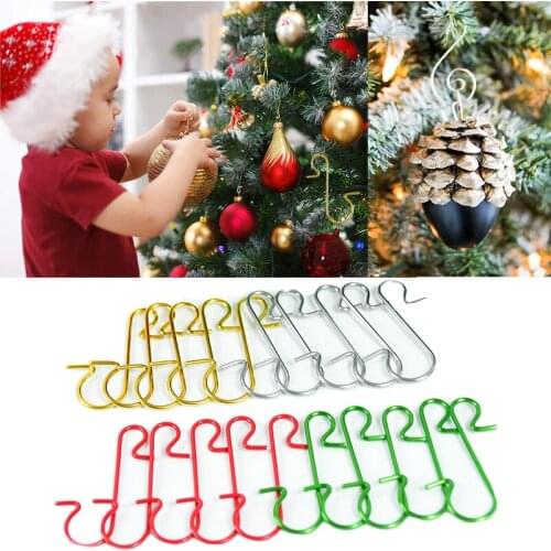 50Pcs Christmas Balls Ornament Clips Christmas Tree Hang Hooks Metal Clips for New Year Party Navidad Light Holder Decoration
