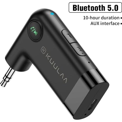 KUULAA Bluetooth-compatible Transmitter Bluetooth-compatible 5.0 Adapter With 3.5mm Audio Jack Wireless Music Handsfree Car AUX
