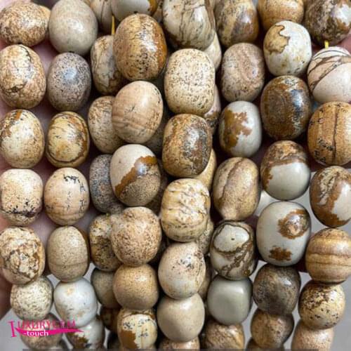 Natural Multicolor Picture Stone Spacer Loose Beads High Quality 15x20mm Smooth Irregular Shape DIY Jewelry Making 38cm a3739