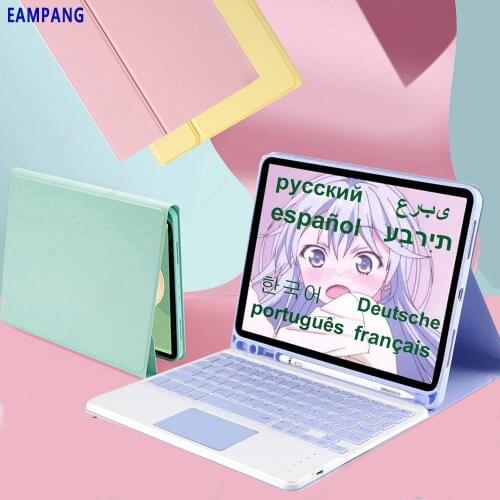 Touchpad Keyboard Case for iPad 10.2 7 7th 8 8th Air 4 4th 2020 10.9 3 2 Pro 11 10.5 9.7 5th 6th Russian Spanish Hebrew Keyboard